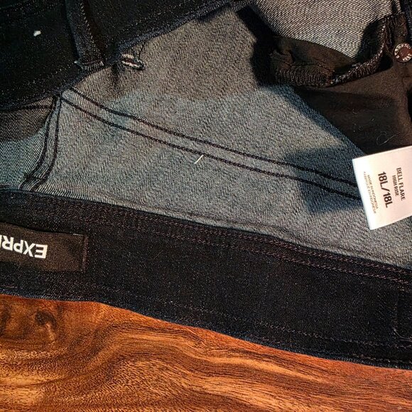 EXPRESS Jeans Bell Flare stretch 18 Long - Picture 3 of 3